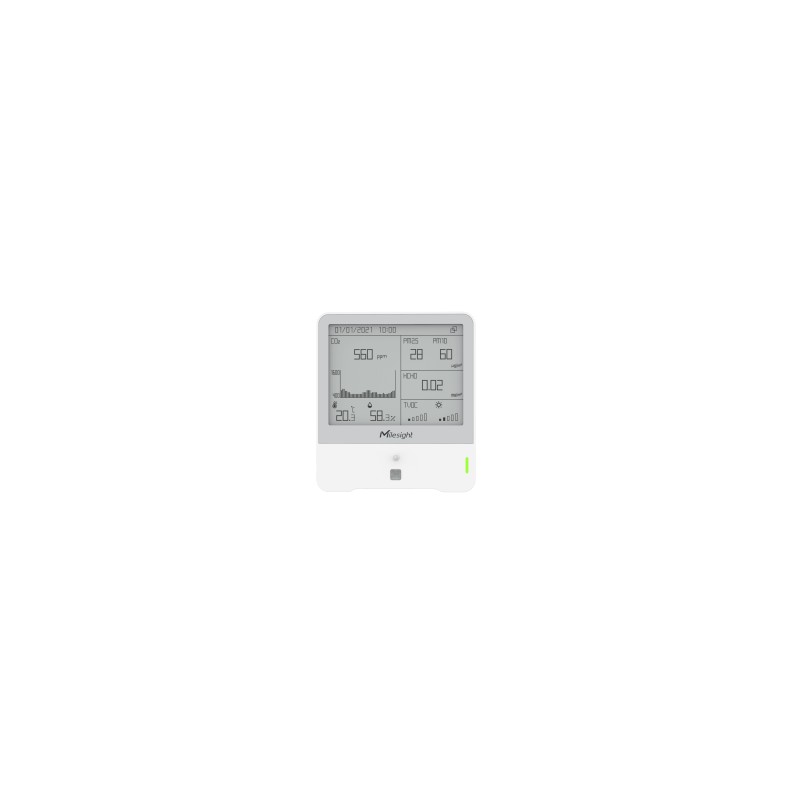 Milesight IoT Indoor Ambience Monitoring Sensor, AM319-868M-O3 LoRaWAN / Temp / Humidity / CO2 / PIR / Light / TVOC / hPA / PM -