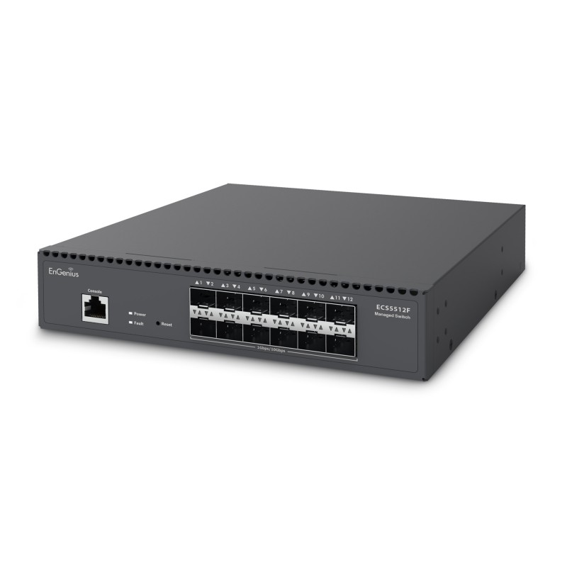 EnGenius Switch Managed Layer2+ 12-Port &bull 12x SFP+ &bull 9,5" &bull Half-Rack Aggregation &bull ECS5512F &bull EnGenius Clou