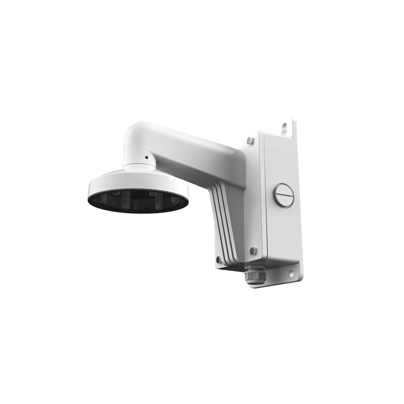 Wall mount - Junction box - Suitable for outdoor use - White color - Compatible with Hiwatch Hikvision - Cable pin - DS-
