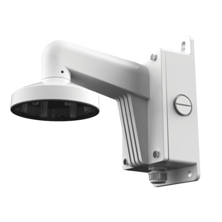 Wall mount - Junction box - Suitable for outdoor use - White color - Compatible with Hiwatch Hikvision - Cable pin - DS-