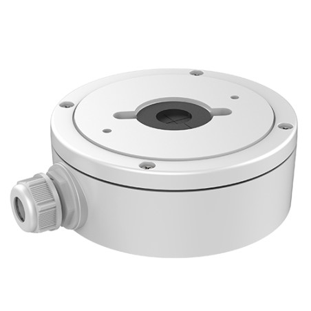 Junction box - For dome cameras - Suitable for outdoor use - Ceiling or wall installation - White color - Cable pin - DS-