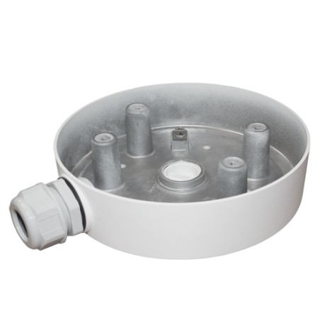 Junction box - For dome cameras - Suitable for outdoor use - Ceiling or wall installation - Cable pin - White color - DS-