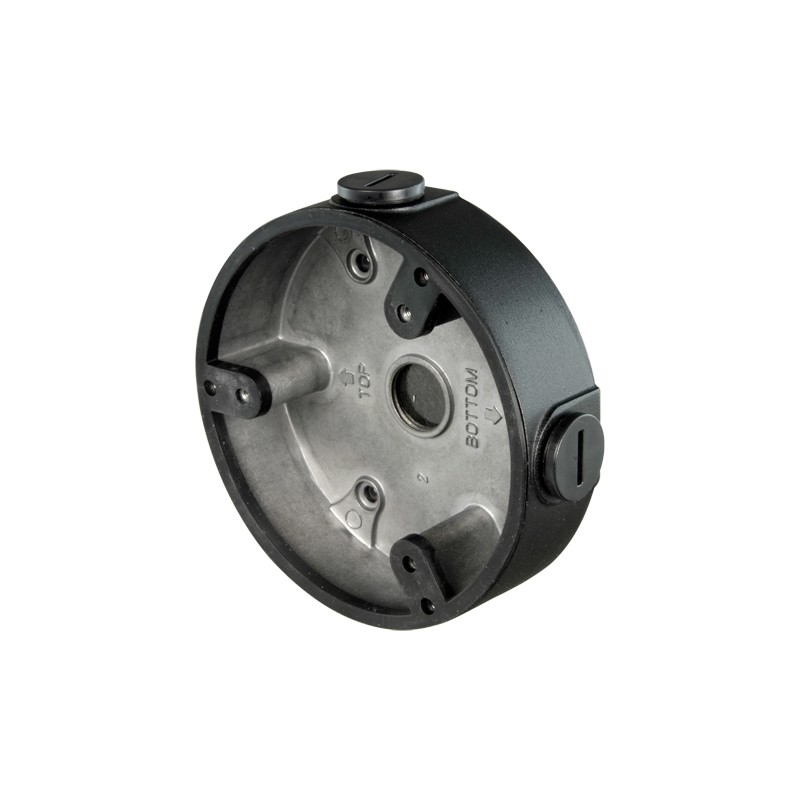 Junction box - For dome cameras - Suitable for outdoor use - Ceiling or wall installation - Cable pin - Color black - P