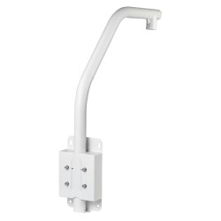 Swan-neck support for motorized domes - Suitable for outdoor use - Cornice installation - White color - Cable pin