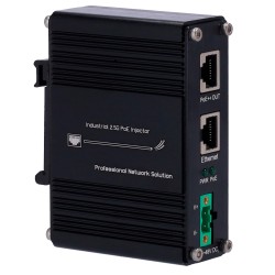 Hi-PoE-Industrie-Injektor - Eingabe RJ45 10/100/1000/2,5 T-Base - Gesamtleistung 60 W - Maximale Entfernung 100 m - PoE/PoE+/PoE