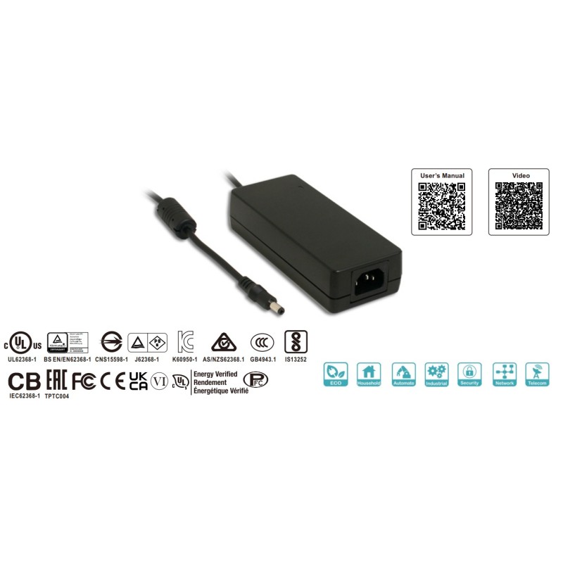 MEANWELL power supply - 19V 90W - 246392 - 1
