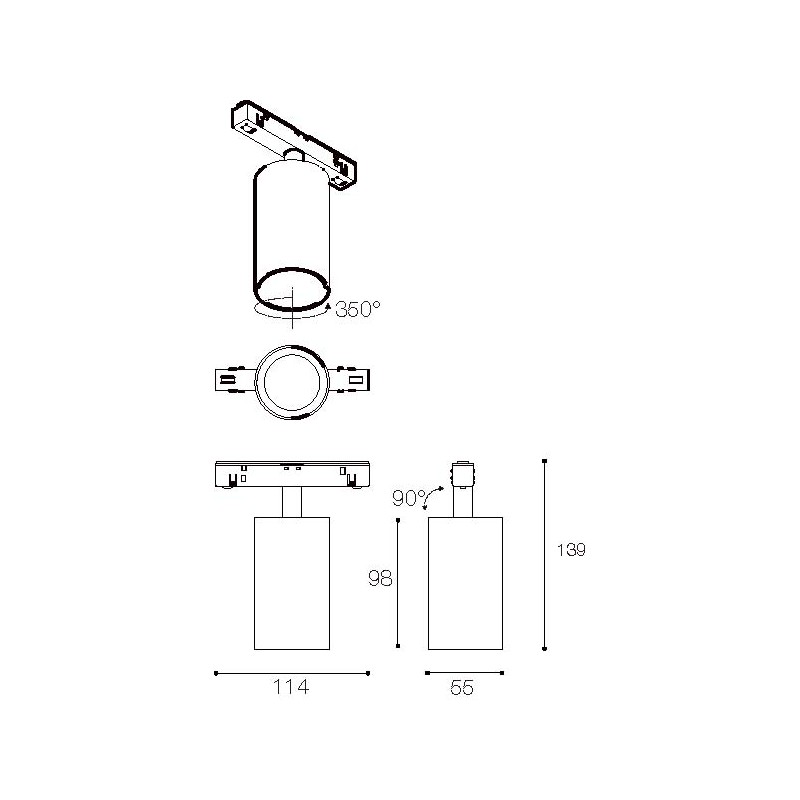 Synergy 21 LED Track-Serie für Stromschiene 48V VLF-Serie weiß 2700K - 240528 - 3