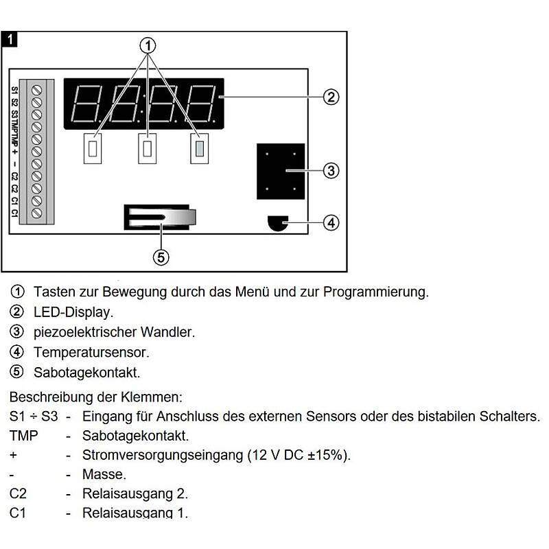 Satel Temperaturfühler, programmierbarer Schwellwert