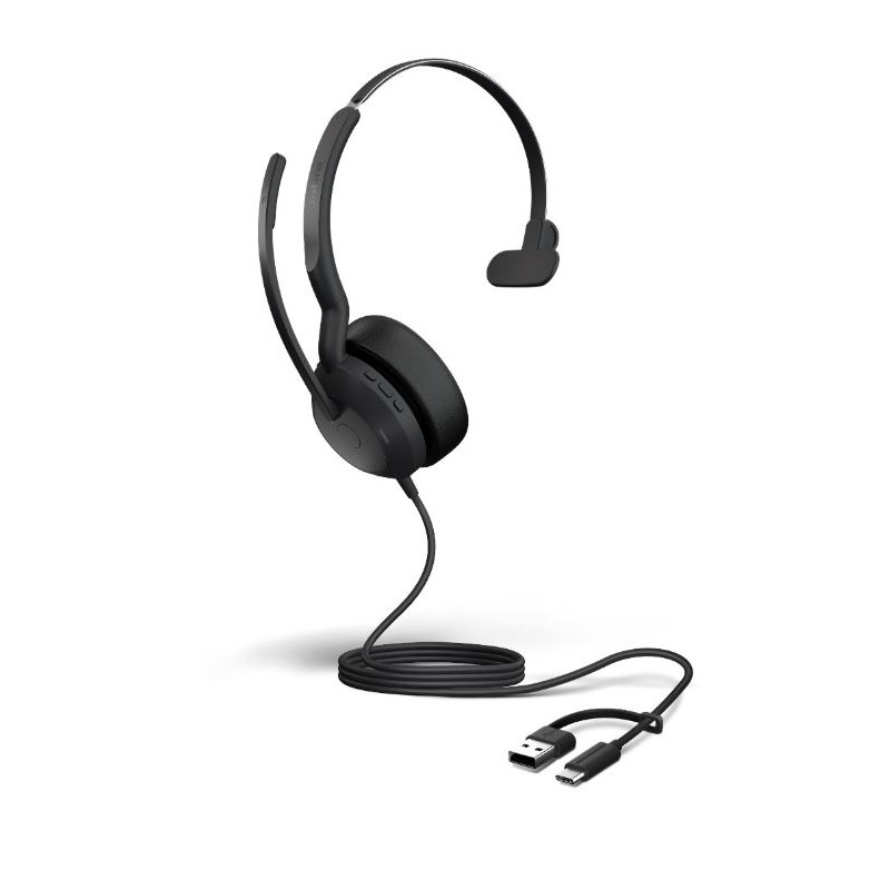 Jabra Evolve2 50 USB C/A, UC Mono, w/o - 239851 - 1