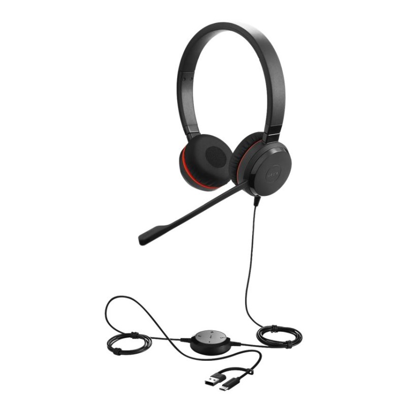 Jabra Evolve 30 II Stereo MS, USB C/A Adapter, 3,5mm Klinke - 239880 - 1
