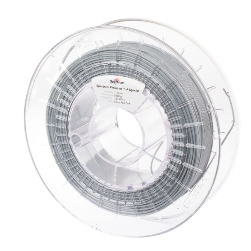 Spectrum 3D Filament / PLA Stone Age / 1,75mm / Dark / Grau / 1kg - 167579 - 2