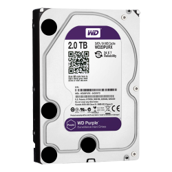 Hard drive - Capacity 2 TB - SATA interface 6 GB/s - Model WD20PURX - Special for video recorders - Loose or in DVR instal