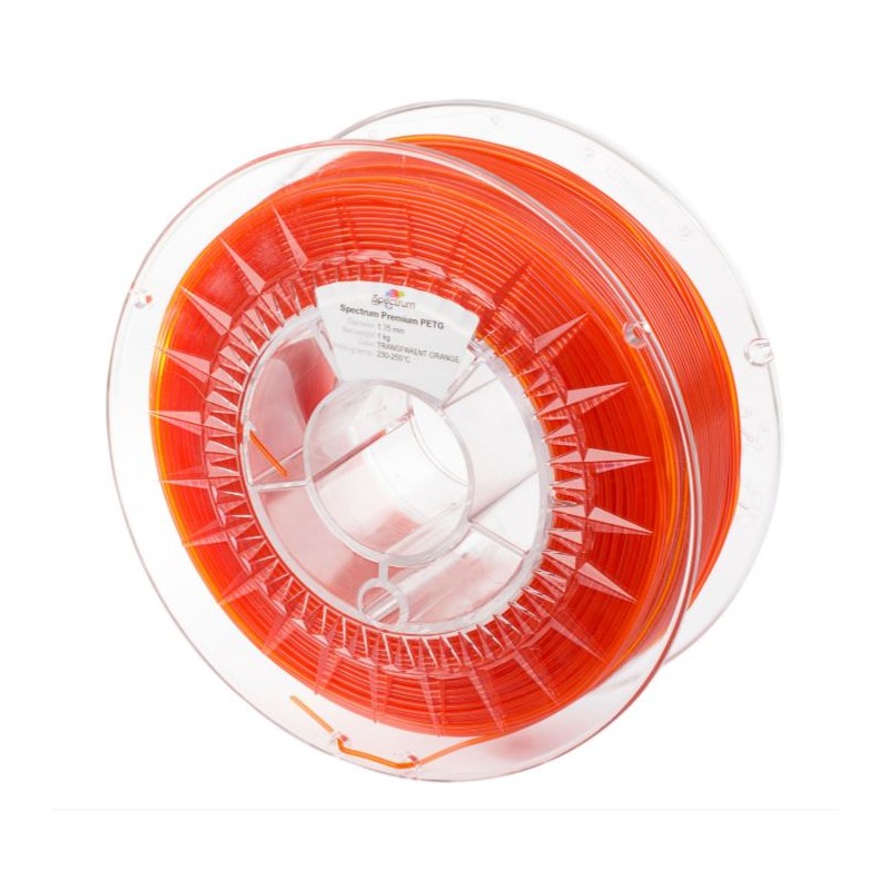 Spectrum 3D Filament / PET-G Premium / 1,75mm / Transparent Orange / Orange Durchsichtig / 1kg - 167593 - 2
