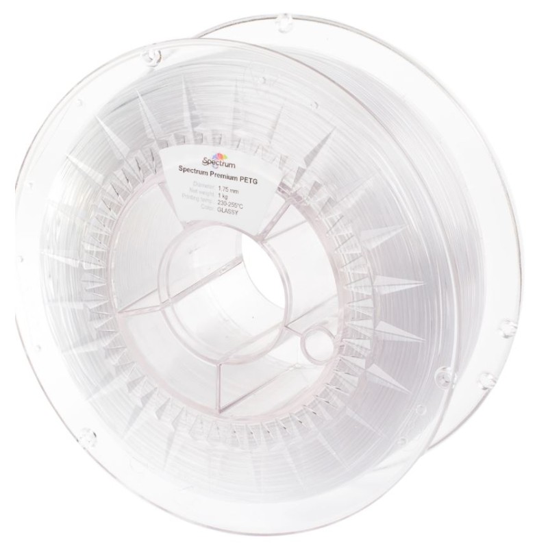 Spectrum 3D Filament / PET-G Premium / 1,75mm / Glassy / Durchsichtig Glasig / 1kg - 167595 - 2