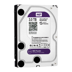 Hard drive - Capacity 3 TB - SATA interface 6 GB/s - Model WD30PURX - Special for video recorders - Loose or in DVR instal