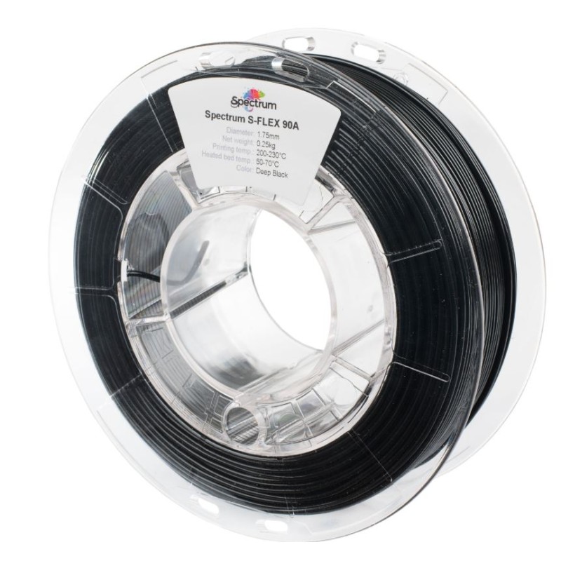 Spectrum 3D Filament / TPU S-Flex 90A / 1,75mm / Deep Black / Schwarz / 0,25kg - 167631 - 2