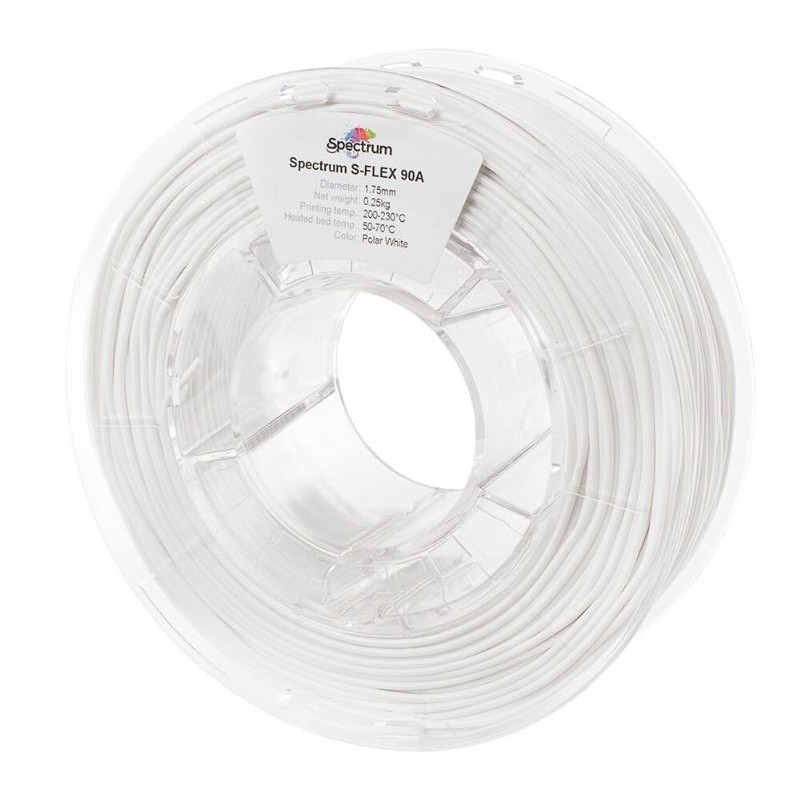 Spectrum 3D Filament / TPU S-Flex 90A / 1,75mm / Polar White / Weiß / 0,5kg - 167637 - 2