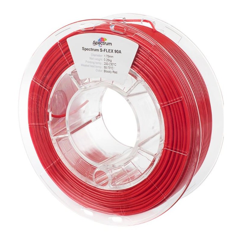 Spectrum 3D Filament / TPU S-Flex 90A / 1,75mm / Bloody Red / Rot / 0,5kg - 167642 - 2
