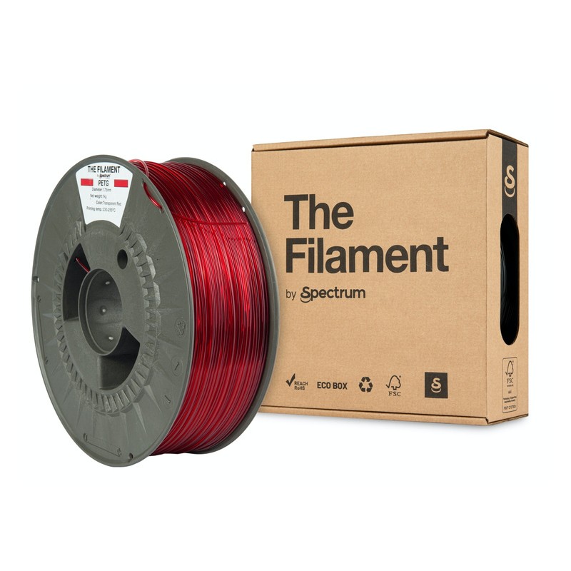 The Filament · PETG · TRANSPARENT RED · 1.75mm · 1kg - 240464 - 1