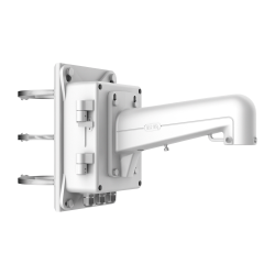 Pole mount bracket - Junction box/box included - Suitable for outdoor use - White color - Cable pin DS-1602ZJ-BOX-POLE