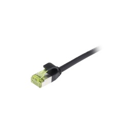 Patchkabel RJ45, CAT6A 500Mhz, 0.25m, schwarz, S/FTP, slimline rund d4,5mm, TPE/LSZH(Superflex), AWG28, mit CAT7 Rohkabel, Syner