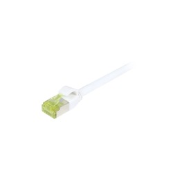Patchkabel RJ45, CAT6A 500Mhz, 1.0m, weiss, S/FTP, slimline rund d4,5mm, TPE/LSZH(Superflex), AWG28, mit CAT7 Rohkabel, Synergy 