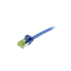 Patchkabel RJ45, CAT6A 500Mhz, 0.5m, blau, S/FTP, slimline rund d4,5mm, TPE/LSZH(Superflex), AWG28, mit CAT7 Rohkabel, Synergy 2