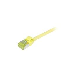 Patchkabel RJ45, CAT6A 500Mhz, 5m, gelb, S/FTP, slimline rund d4,5mm, TPE/LSZH(Superflex), AWG28, mit CAT7 Rohkabel, Synergy 21 