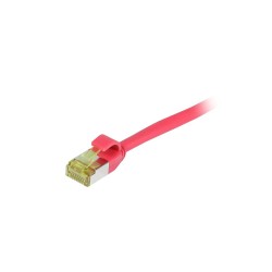 Patchkabel RJ45, CAT6A 500Mhz, 0.25m, rot, S/FTP, slimline rund d4,5mm, TPE/LSZH(Superflex), AWG28, mit CAT7 Rohkabel, Synergy 2