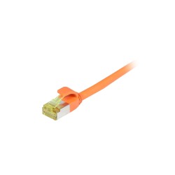 Patchkabel RJ45, CAT6A 500Mhz, 0.5m, orange, S/FTP, slimline rund d4,5mm, TPE/LSZH(Superflex), AWG28, mit CAT7 Rohkabel, Synergy