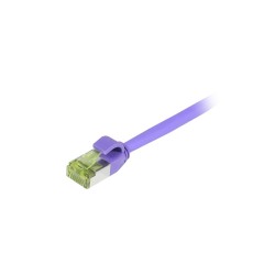 Patchkabel RJ45, CAT6A 500Mhz, 0.5m, lila, S/FTP, slimline rund d4,5mm, TPE/LSZH(Superflex), AWG28, mit CAT7 Rohkabel, Synergy 2