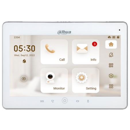 Dahua 10" IP WiFi monitor, TFT touch screen, white - VTH5241DW-S2 - 1