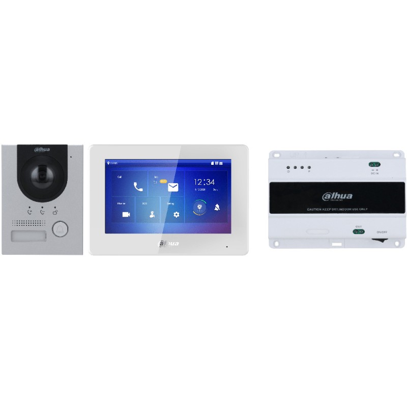Dahua 2-wire video intercom kit, 2 MP, 7" TFT touch screen, IP65, IK07, surface-mounted - KTD01L(S) - 1
