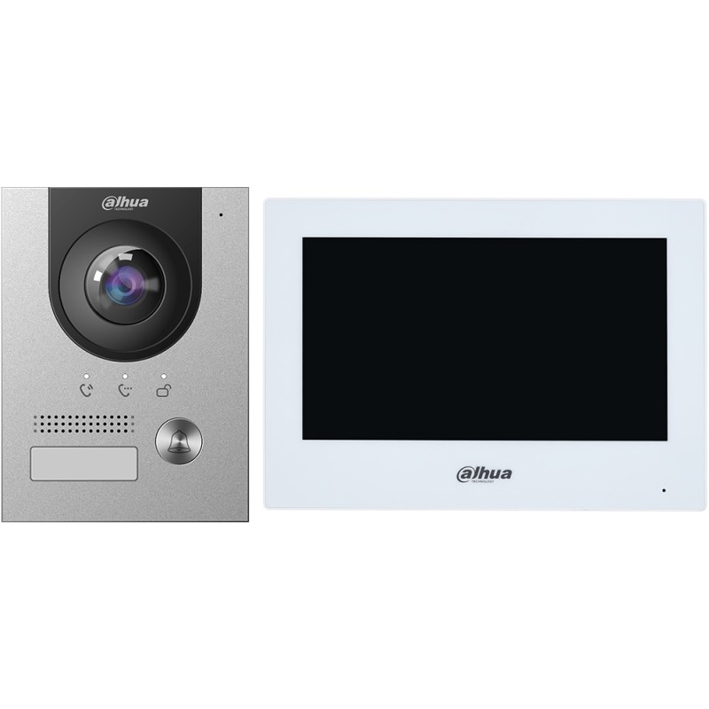 Dahua 2-wire video intercom kit, 2MP, 7" TFT touch screen, IP65, IK07 - KTD02(F) - 1