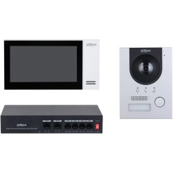 Dahua IP Video Intercom Kit, 2 MP, 7" TFT Touch Screen, IP65, IK07, Surface Mount - KTP01L(S)/VTO2201F-P-S2/VTH2421FW-P - 1