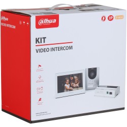 Dahua 2-wire video intercom kit, 2 MP, 7" TFT touchscreen, IP65, IK07, flush-mounted - KTD01L(F)/VTO2202F-P-S3/VTH5422HW