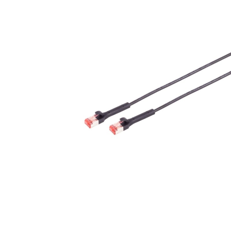Patchkabel RJ45, CAT6A 500Mhz, 1,0m, schwarz, U-STP(U/FTP), TPE, biegbare Stecker 90Grade - 222653 - 2