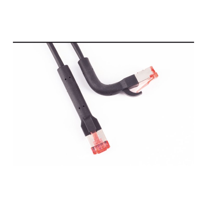Patchkabel RJ45, CAT6A 500Mhz, 5m, schwarz, U-STP(U/FTP), TPE, biegbare Stecker 90Grade - 222656 - 3