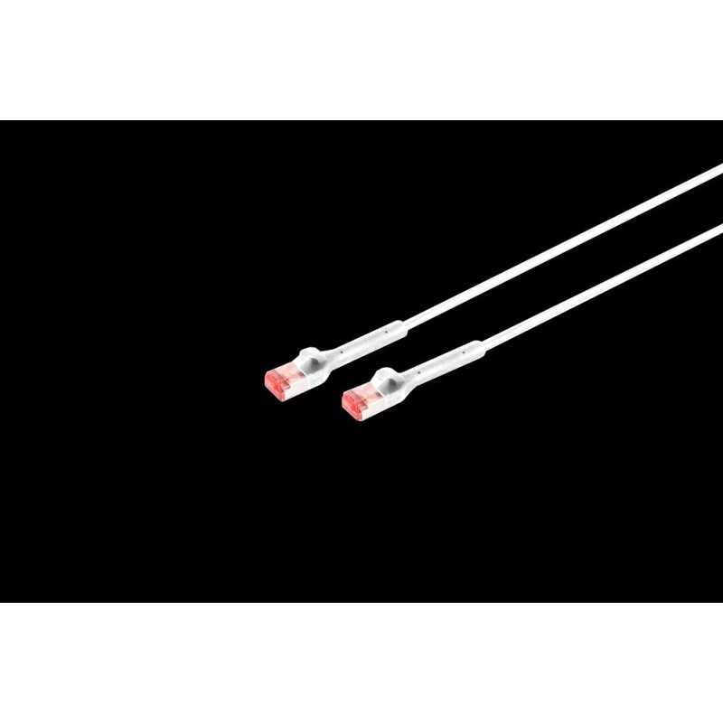 Patchkabel RJ45, CAT6A 500Mhz, 1,0m, weiss, U-STP(U/FTP), TPE, biegbare Stecker 90Grade - 222663 - 2