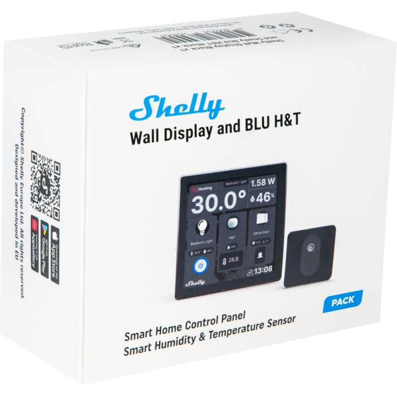 Shelly · Flush-mounted · “Wall Display Black & BLU H&T Black” · Android · WLAN · black - 234704 - 5