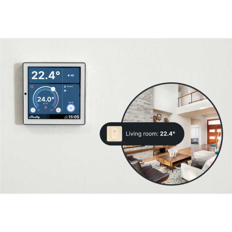 Shelly · Flush-mounted · "Shelly Wall Display White + BLU H&T Ivory" · Android · WLAN · white - 234705 - 2