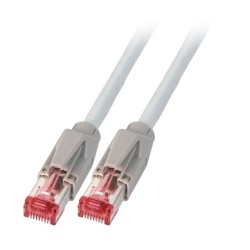 Patchkabel RJ45, CAT6A, 500Mhz, 2m, grau, S-STP(S/FTP), TM21+Leoni-Kerpen F6-90 S/F, - 207464 - 1