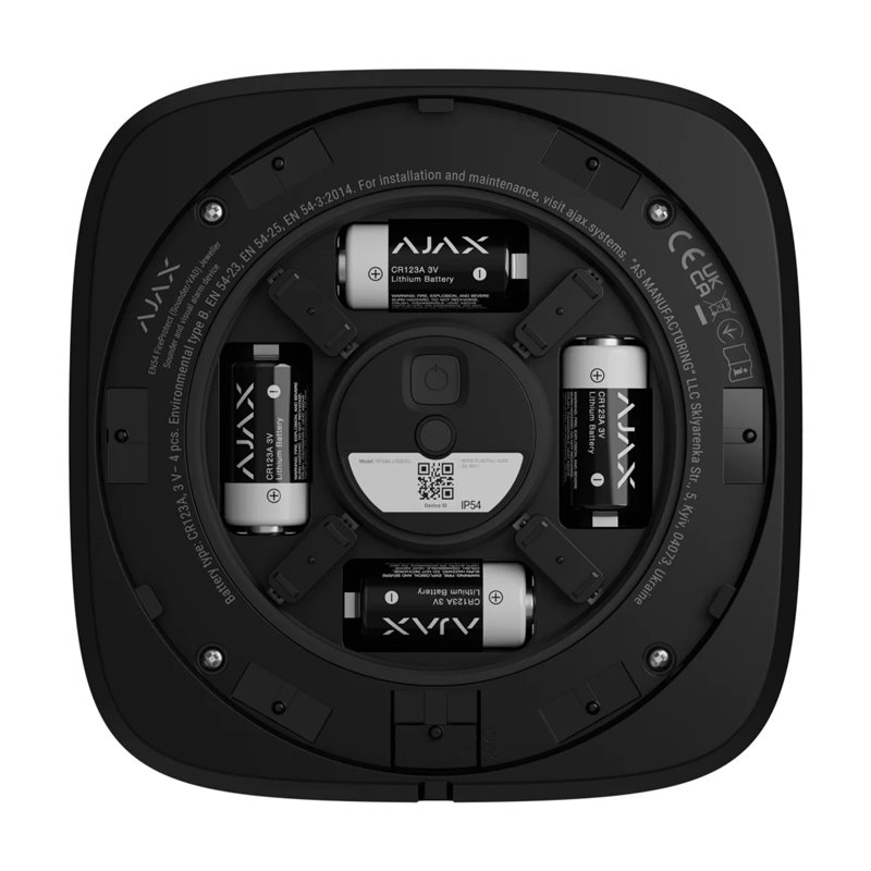 AJAX akustischer Signalgerber (Sirene) EN54 - Schwarz