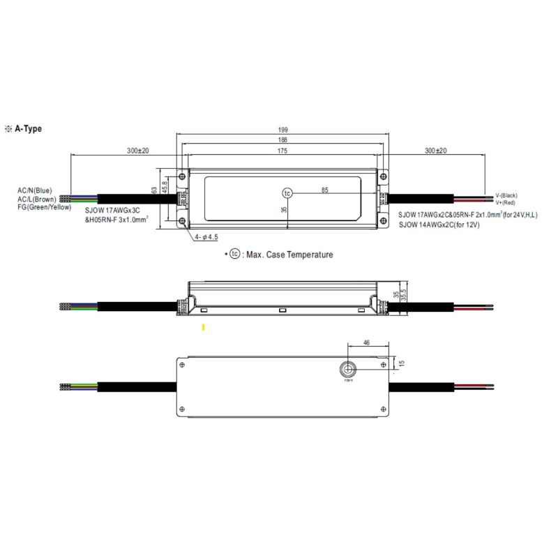 MEANWELL Power supply - 12V 200W IP67 - 250077 - 2