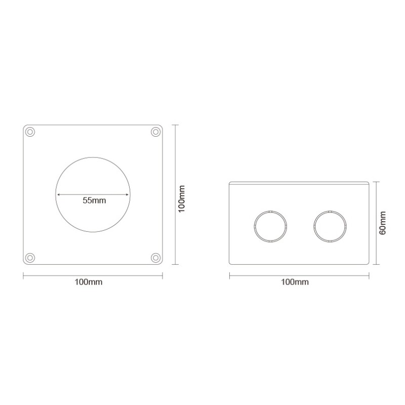 Synergy 21 LED Sensor Microwave Radar Human Presence Sensor 2,4GHz, zub quadratisch, Aufputzrahmen *Milight/Miboxer* - 250107 - 