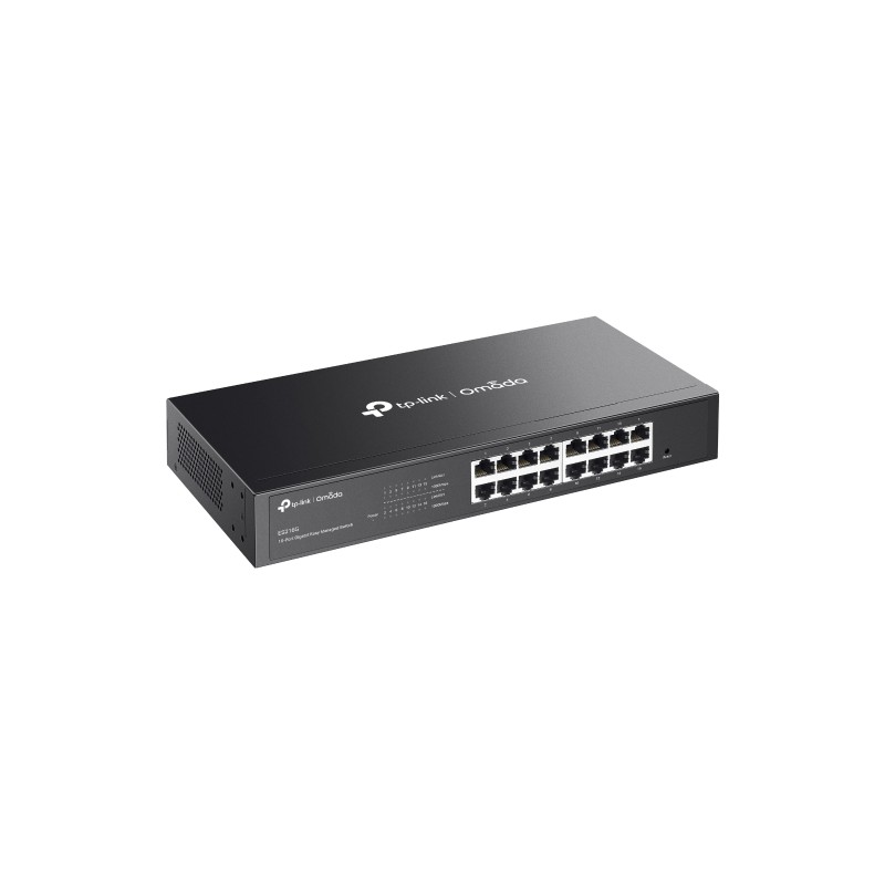 TP-Link Switch easy managed Layer2 16 Port &bull 16x 1 GbE &bull PoE Budget 150 Watt &bull 8x PoE+ &bull Lüfterlos, Omada &bull 