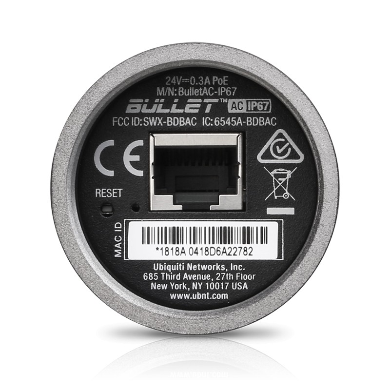 Ubiquiti, AirMax BulletAC-IP67 N-Type M Connector - 155276 - 3