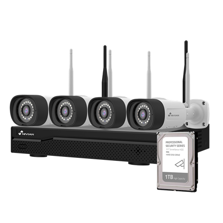 NIVIAN - Video surveillance complete set 10 channel, 4 cameras, 1TB HDD