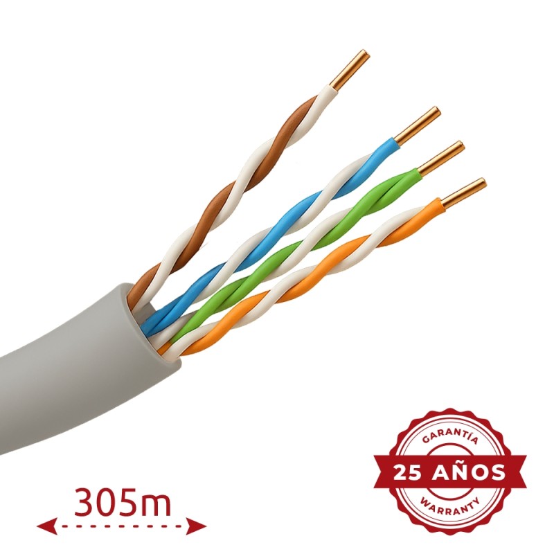 UTP Safire cable - Category 5E - 305 meter reel - Gray - 5.5 mm diameter - Halogen-free - UTP5E-300-H - 2