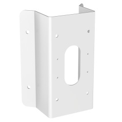 Corner support - Opening angle 90º - Suitable for outdoor use - White color - Compatible with Hiwatch Hikvision - Cable pin - DS